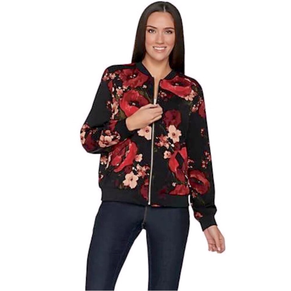 Susan Graver zip front, fully lined jacket. Size XXS